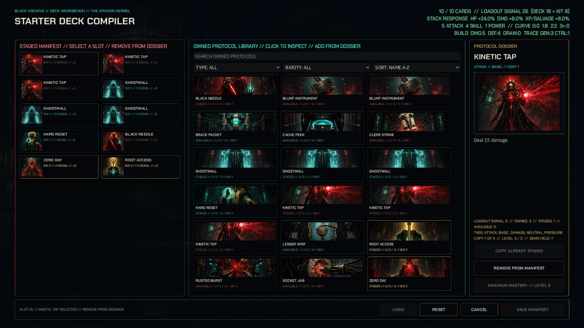 The BLACK STACK starter deck compiler